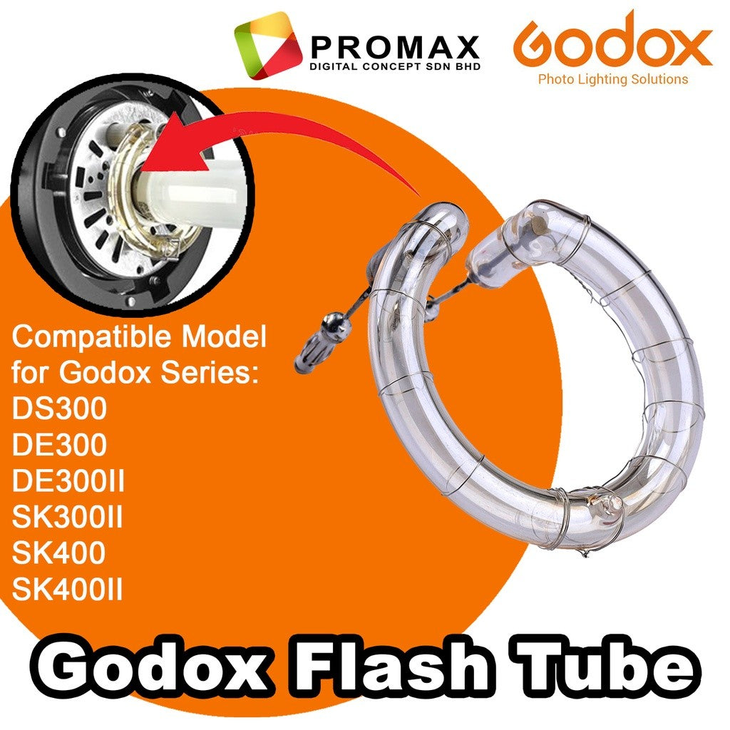 Godox Flash Tube Bulb For Studio Strobe Light DS300 DE300 DE300II SK300II SK400 SK400II