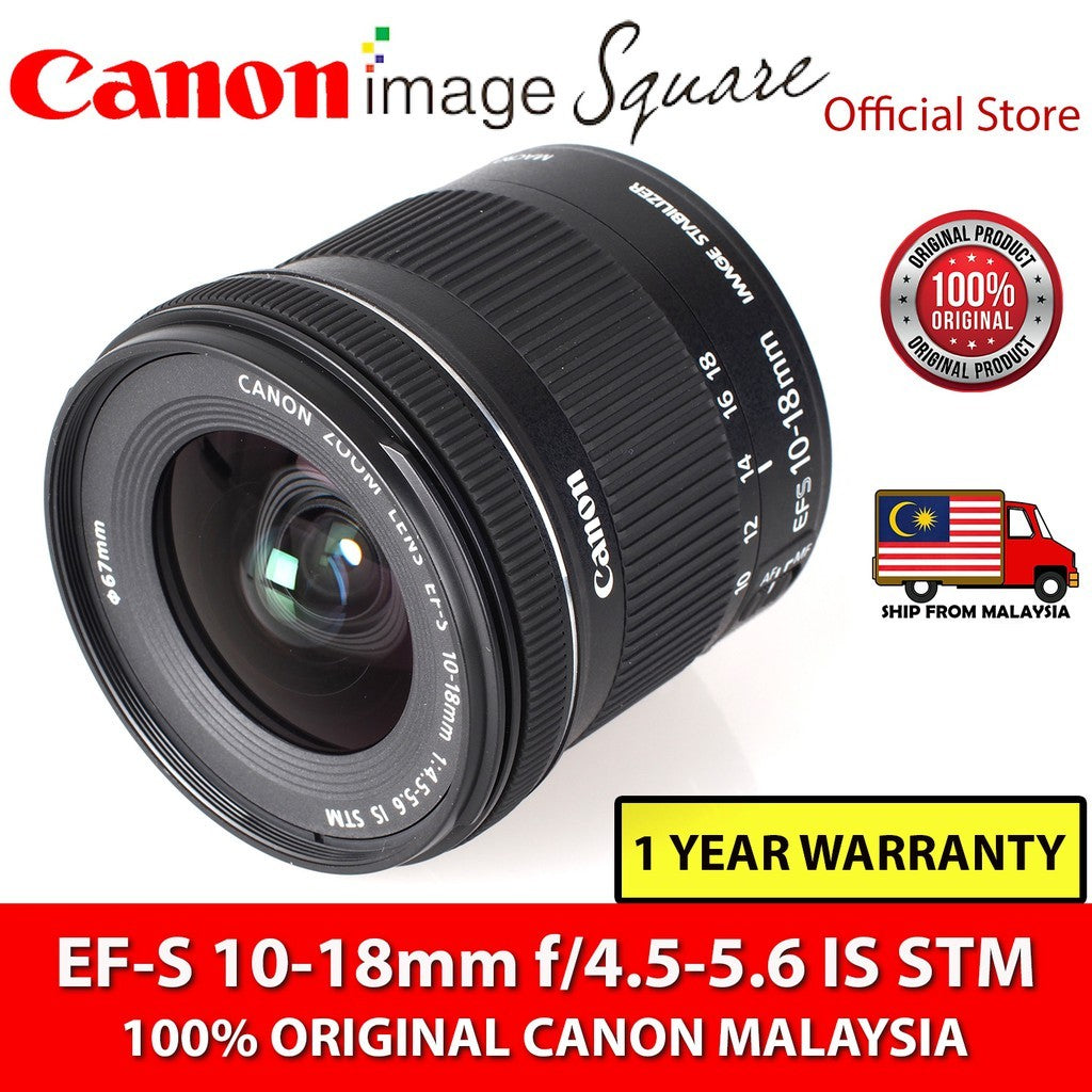 Canon EF-S 10-18mm f/4.5-5.6 IS STM Ship from Malaysia