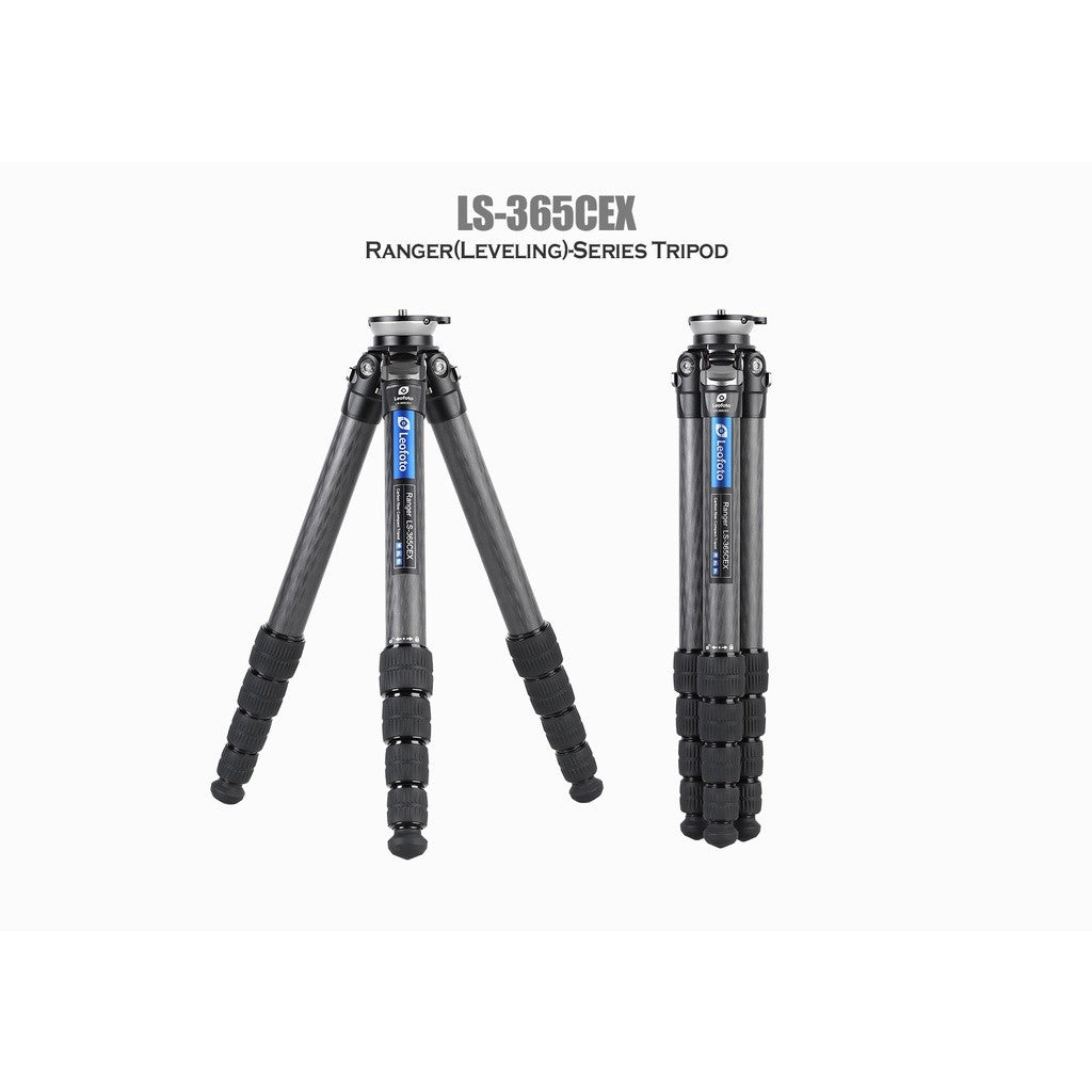 Leofoto LS-365CEX Ranger Series Carbon Fiber Tripod with 15° Leveling Base (Black)