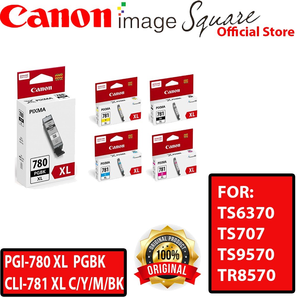 Canon CLI-781 XL (Black/Cyan/Magenta/Yellow/Photo Blue) PGI-780 PGBK XL 780 781XL
