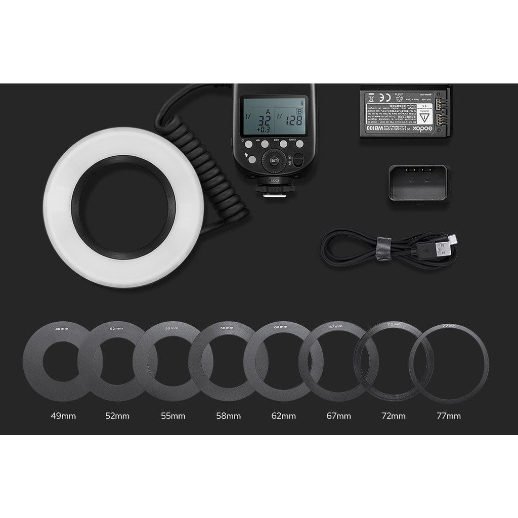Godox MF-R76  / MF-R76S MF-R76C TTL Macro LED Ring Light Macro Speedlite Flash Light SONY NIKON CANON