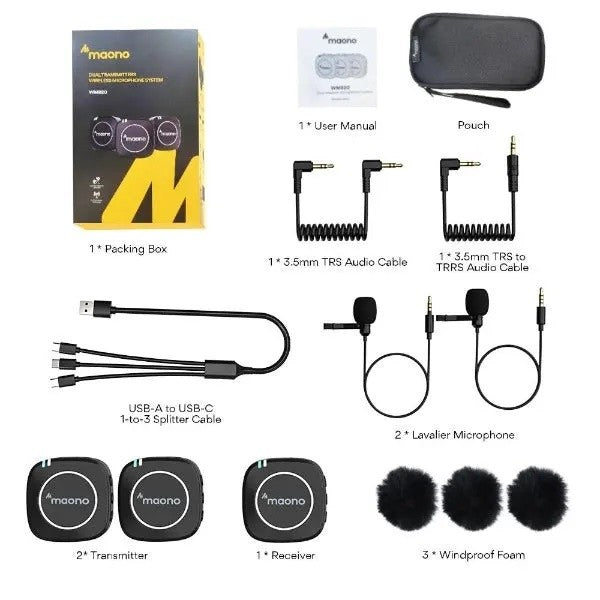 RM30 CASHBACK! MAONO AU-WM820 Wireless Microphone 2.4G for Phone Pc Camera Maonocaster
