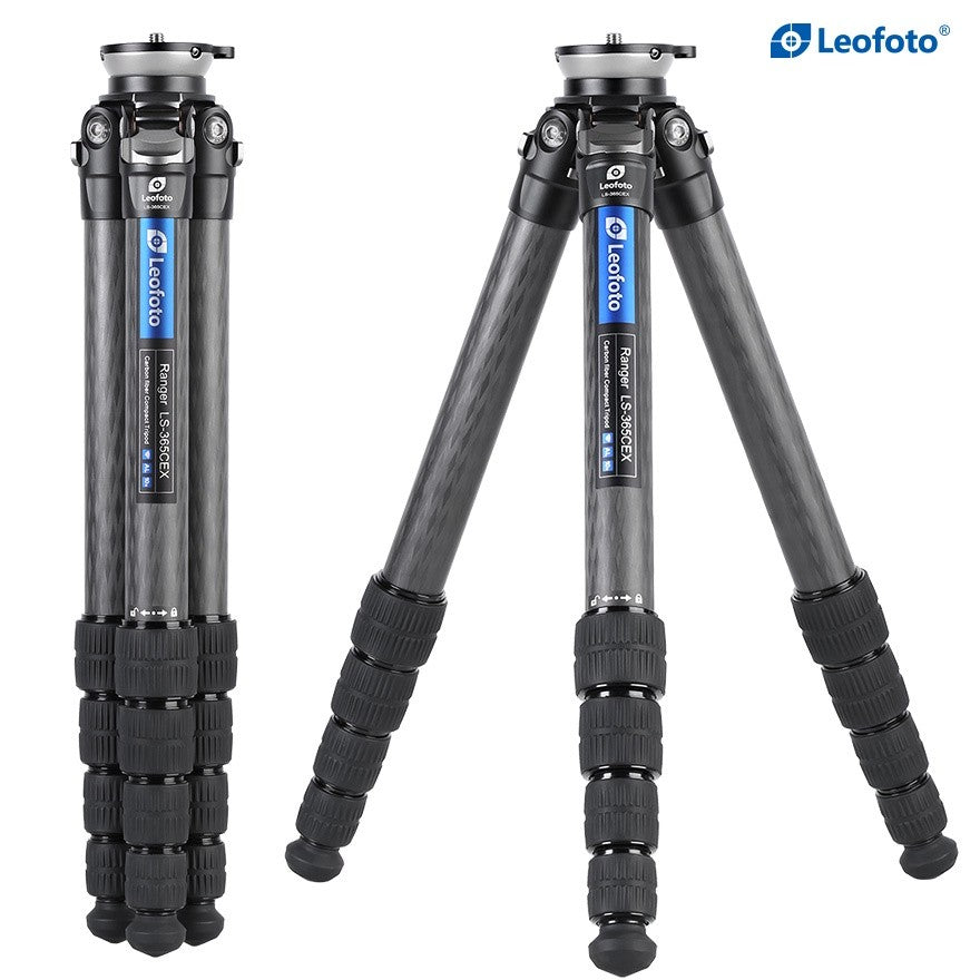 Leofoto LS-365CEX Ranger Series Carbon Fiber Tripod with 15° Leveling Base (Black)