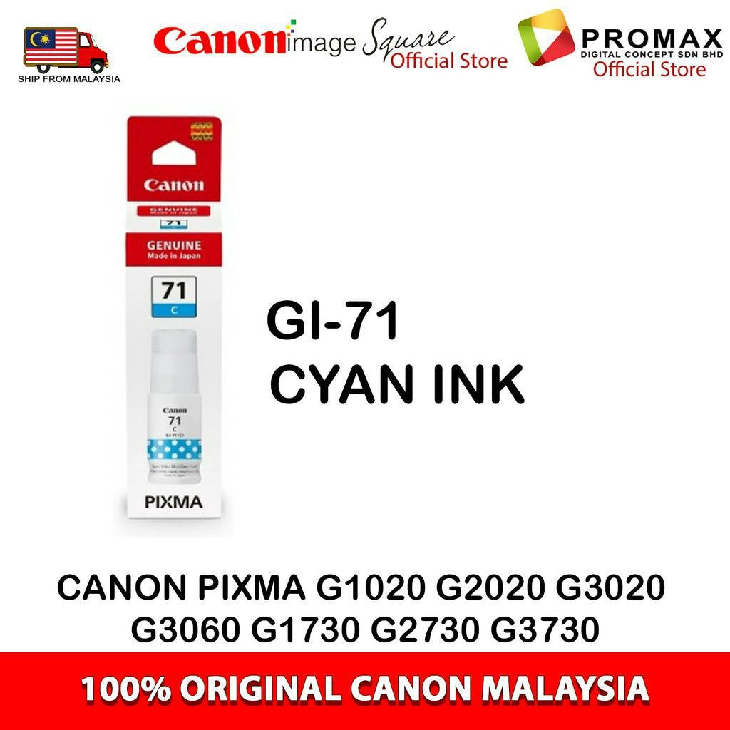CANON GI-71 GI-71S INK BLACK/CYAN/MAGENTA/YELLOW G3020/G3060/G1020/G2020/G1730/G2730/G3730
