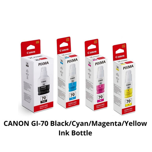 Canon GI-70 Bottle Ink Black Cyan Magenta Yellow GI70 GI 70 for GM2070 G5070 G6070 GM4070