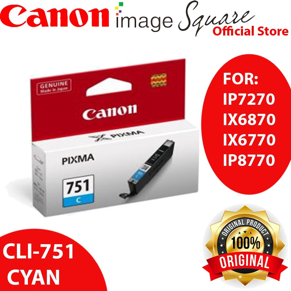 Canon CLI-751 INK (Cyan/Magenta/Yellow/Black) PGI-750 PGBK INK  750 751 (Canon Malaysia)