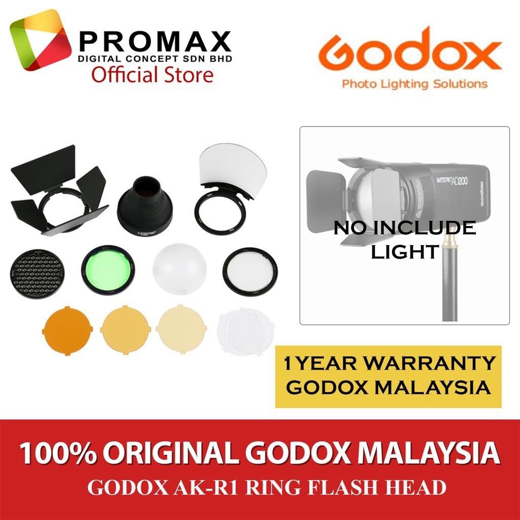 Godox AK‐R1 / S-R2 Round Flash Head Accessory Kit for V1 AD200 H200R ( Ready Stock )