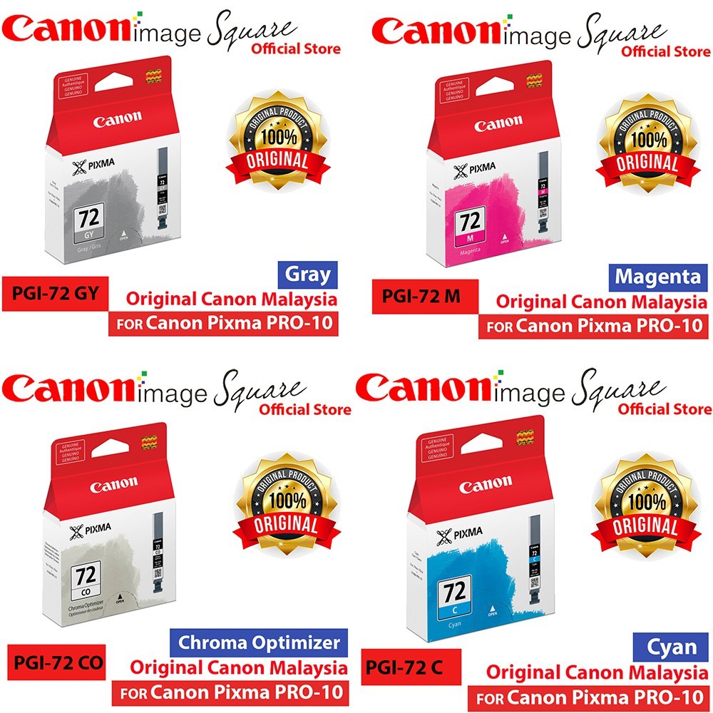 Canon Ink Cartridges PGI-72 pgi 72 pgi72 PBK/PM/PC/CO/MBK/GY/R/C/Y/M For Canon PIXMA PRO 10