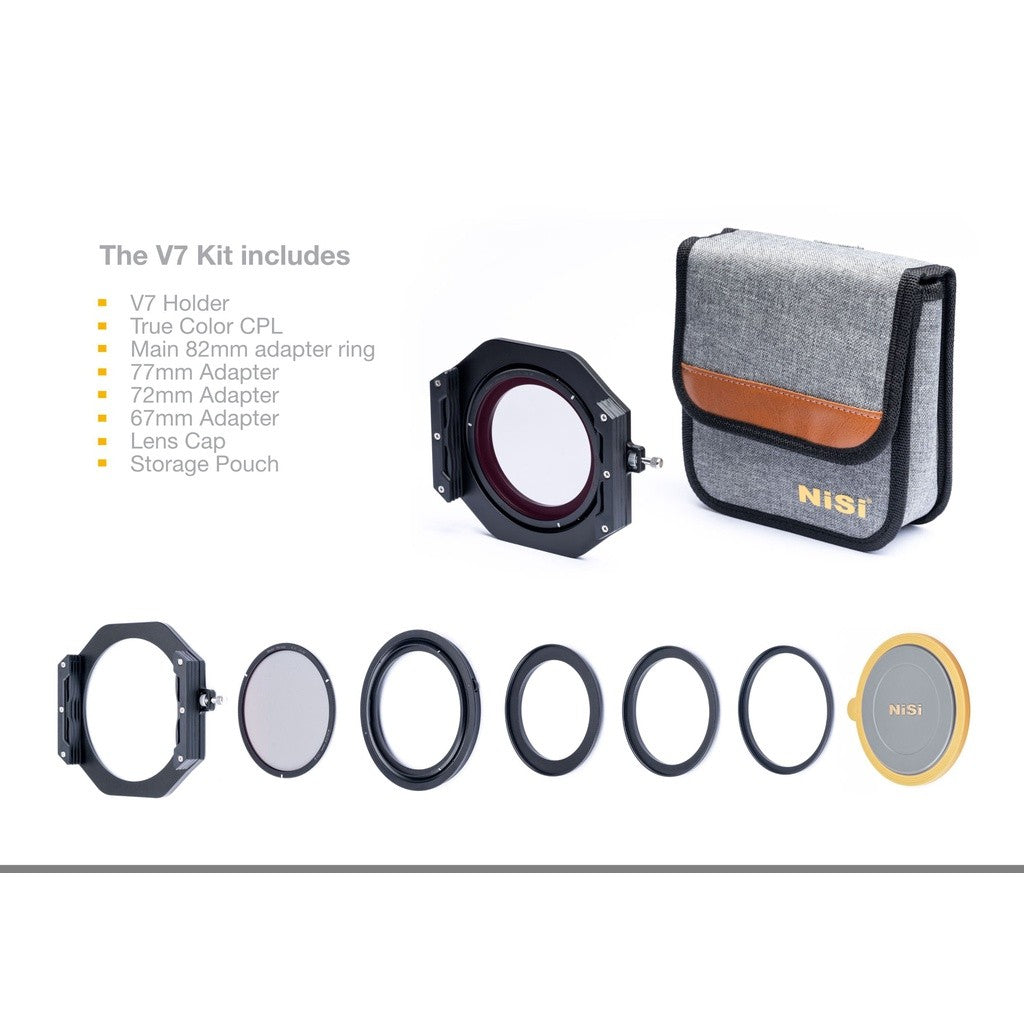 NiSi V7 100mm Filter Holder Kit with True Color NC CPL Landscape Polarizer and Lens Cap Set