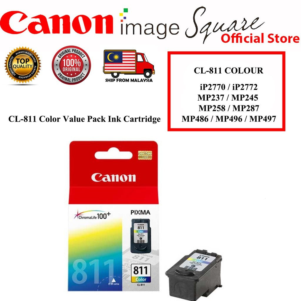 CANON PG-810 Black CL-811 Color PG-810XL Value / Twin Pack Ink Cartridge iP2770 iP2772 MP237 MP245  MP258 MP287