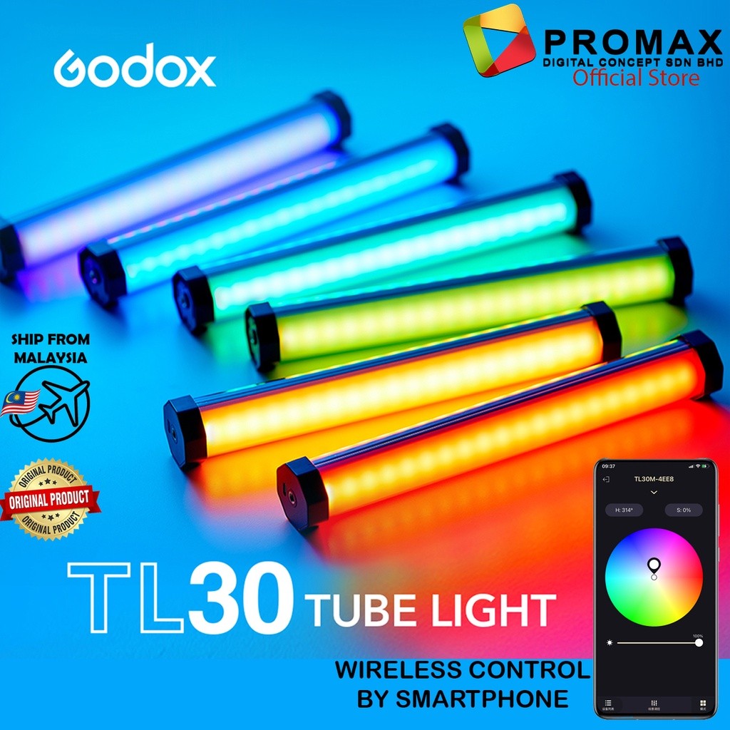 Godox TL30 Pavo Tube Light RGB Color Photography Light Handheld Light Stick with APP Remote Control TL-30 100% Malaysia