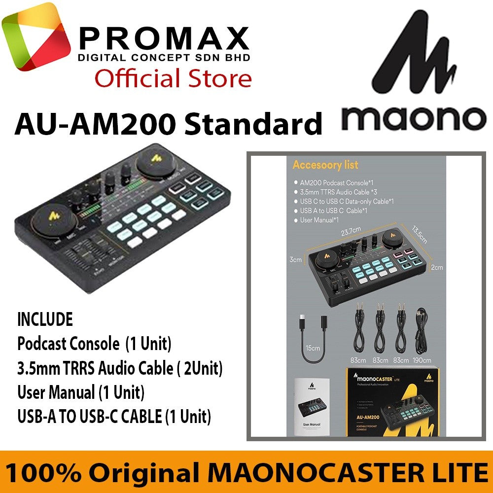 RM20 CASHBACK! MAONO AU-AM200 LITE / S1 Portable podcast Console Live Broadcast SoundCard Mixer Streaming Maonocaster