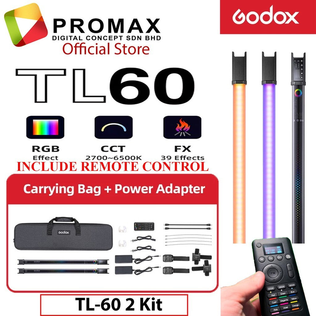 Cheapest!! Godox Tube Light TL-60 / TL60 RGB w/ 1KIT 2KIT HSI Control Tube Light