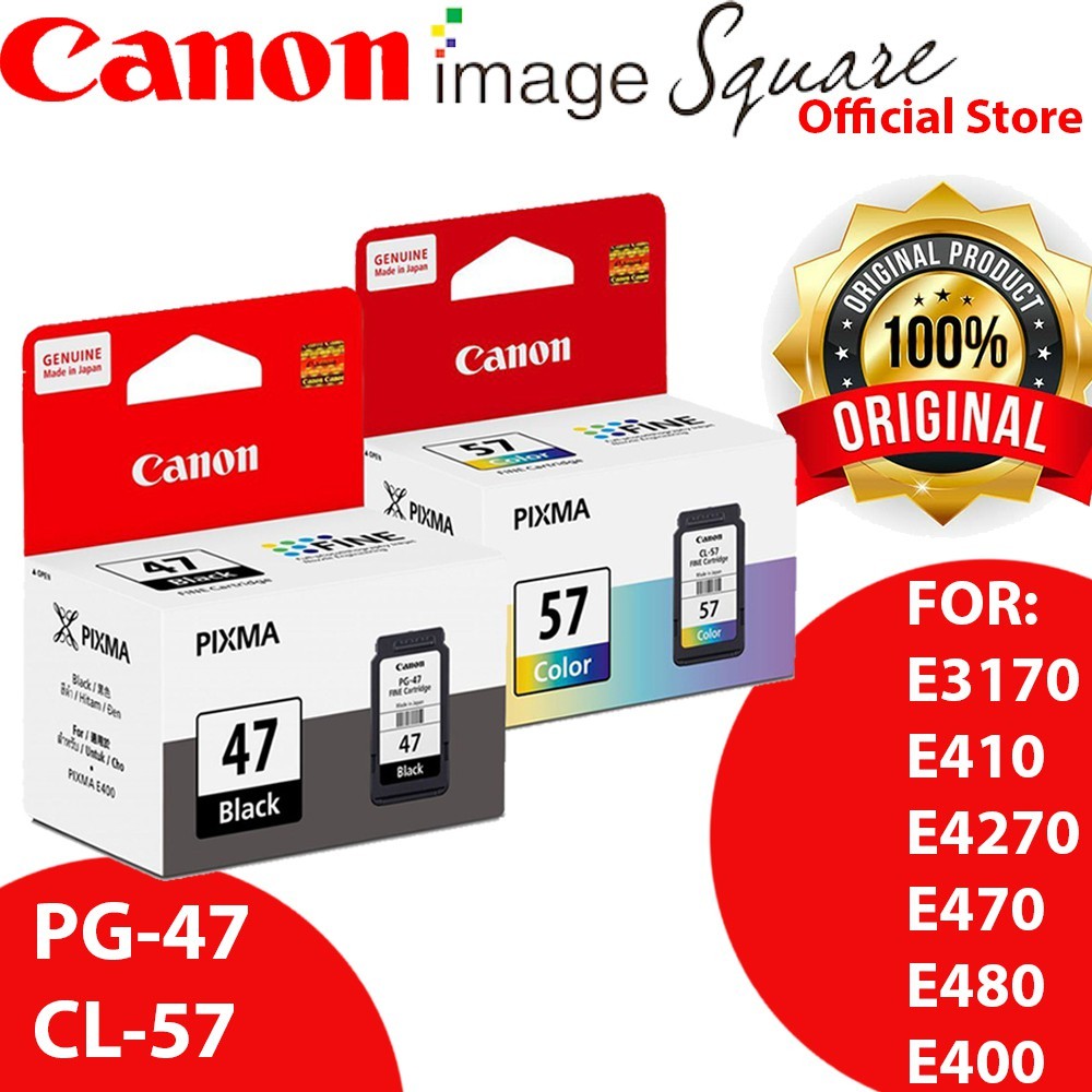 [Ship Out 24 Hrs] Canon PG-47 / CL-57 / CL-57S Ink Cartridge E3170 E410 E4270 E470 PG47 CL57 CL57s