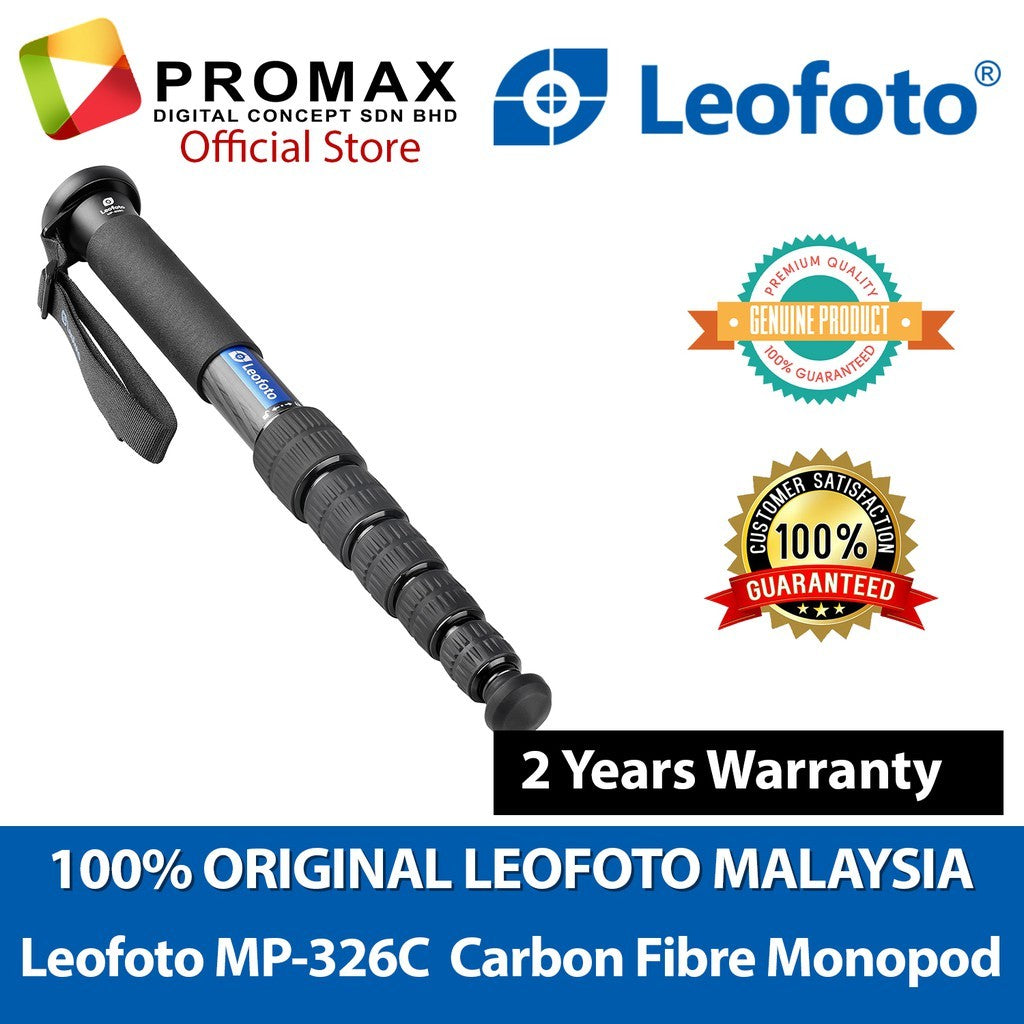 Leofoto Mp-326C Carbon Fiber Monopod for ( DSLR / Mirrorless / Camcorder ) Leofoto 2 Years Warranty