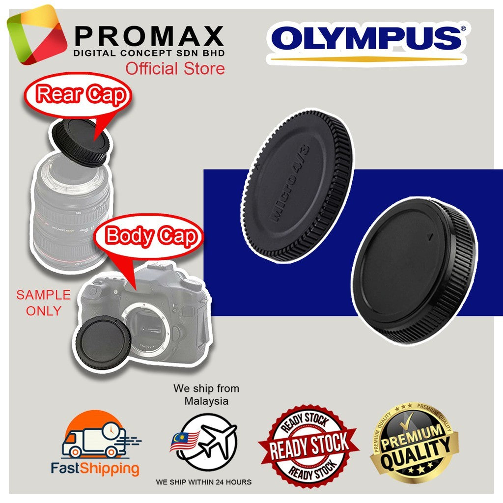 [Ready Stock] Camera SLR Mirorless Body Cap & Rear Lens Cap Cover Set for Canon Nikon Sony Fujifilm Olympus Micro 4/3 FT