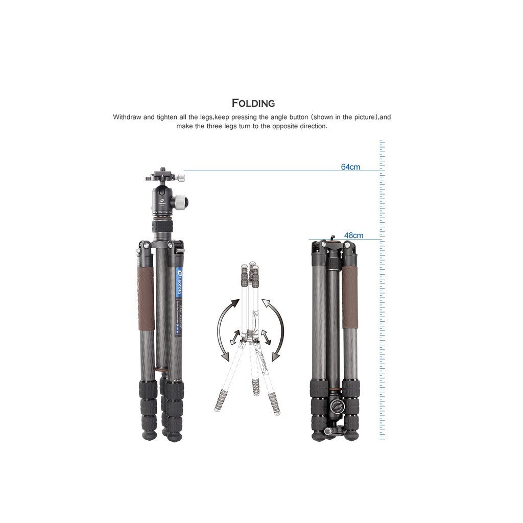 Leofoto (LX324CT - XB38) Urban Series LX-324CT+XB-38 Professional Carbon Fiber Tripod