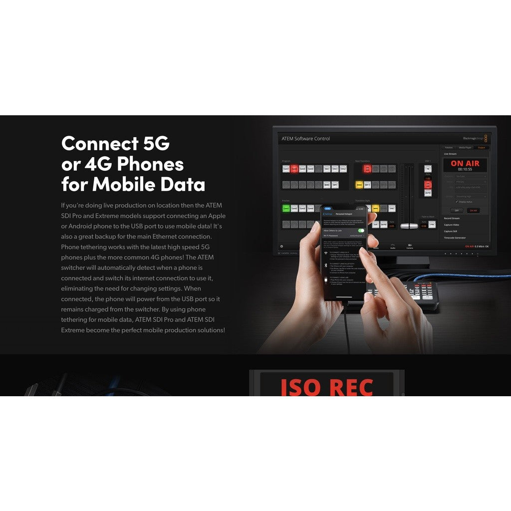 Blackmagic Design Atem SDI Pro ISO / Atem SDI / Atem SDI Extreme ISO Live Streaming Switcher for ISO HDMI