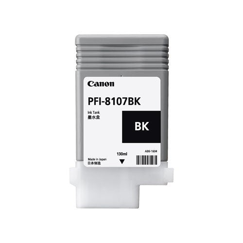 CANON LFP Ink Tank 130ml PFI-8107 MBK BK C M Y Consumables Cartridge for iPF 671 / 771 / 681 / 781 / 786 black