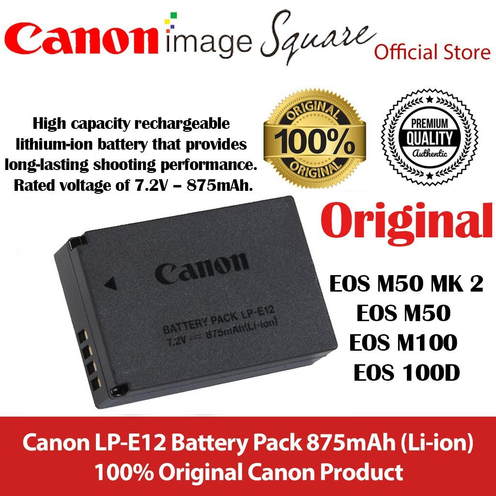 Canon LP-E12 battery pack LPE12 (M100, M200, M50, M, M2, M10, EOS 100D)