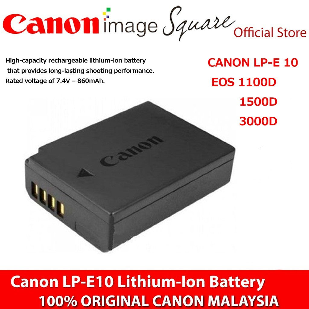 Canon Battery LP-E10 for EOS 1100D, 1200D, 1300D, 1500D, 2000D, 3000D (Canon Warranty)