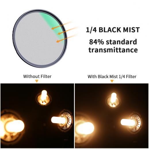 Nisi MC Black Mist Lens Filter 1/2 / 1/4 / 1/8 - 67mm 72mm 77mm 82mm for Camera Video Capture Portrait