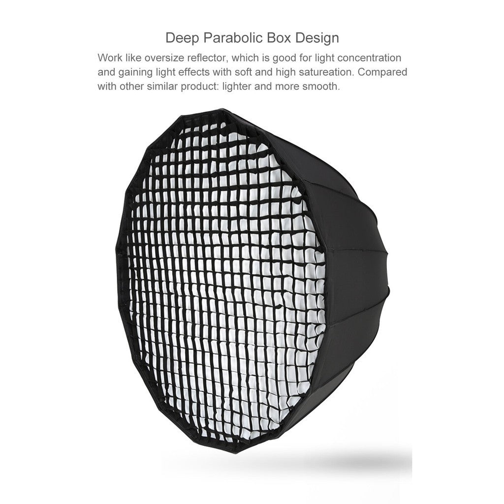 Ship 24 Hour Godox Portable P120H 120CM Deep Parabolic Honeycomb Grid Softbox Bowens Mount Studio