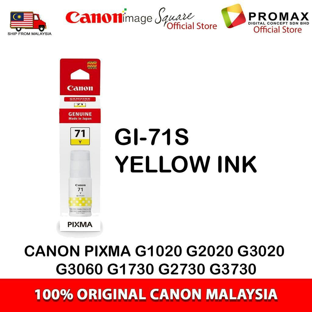 CANON GI-71 GI-71S INK BLACK/CYAN/MAGENTA/YELLOW G3020/G3060/G1020/G2020/G1730/G2730/G3730
