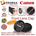Canon Center-Pinch Snap-On Camera Front Lens Cap 49mm 52mm 55mm 58mm 62mm 67mm 72mm 77mm 82mm 95mm