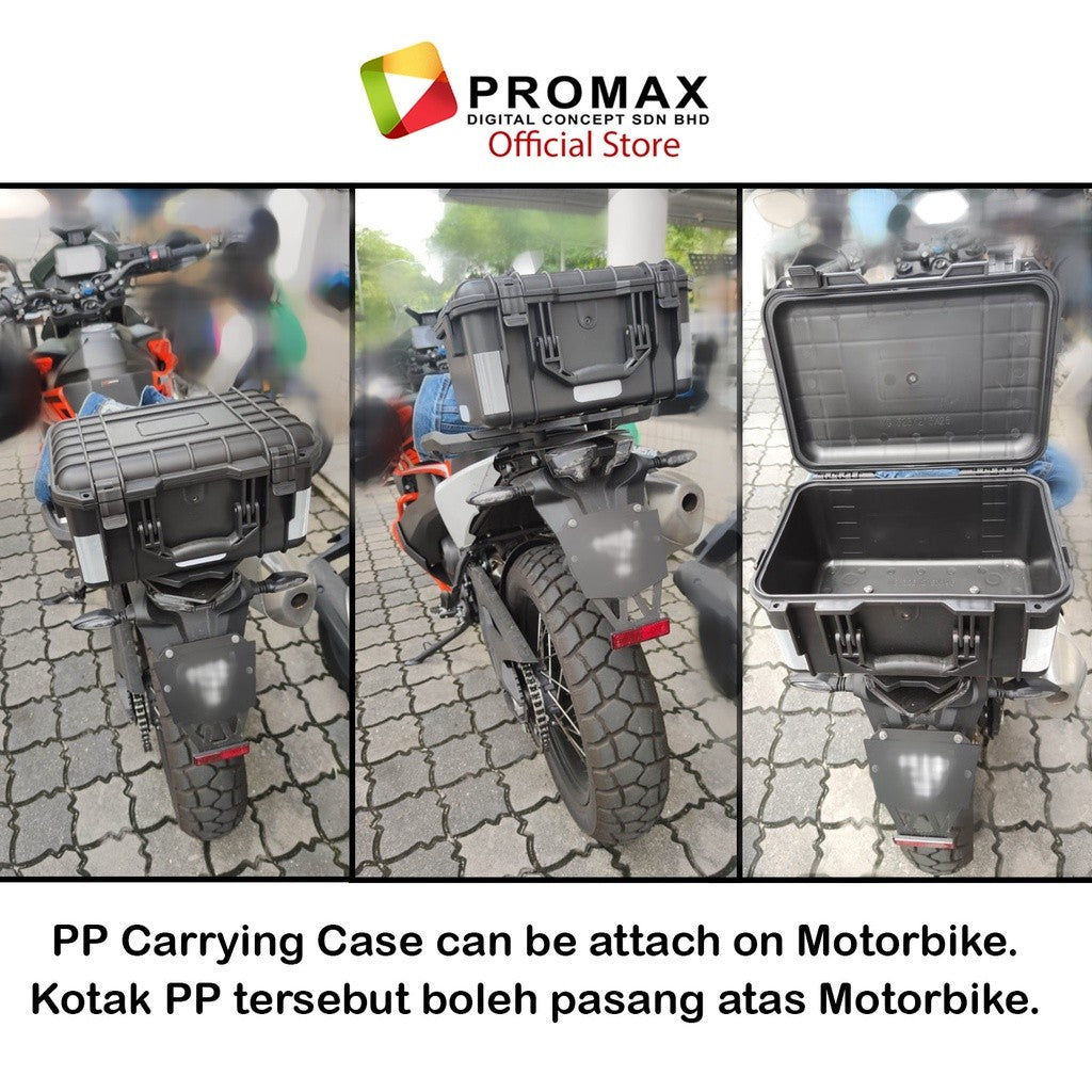 ProMax Hard PP Carry Case Tool Box Storage Bag PP Carrying case Hardcase Include Sponge Foam camera Kotak motosikal