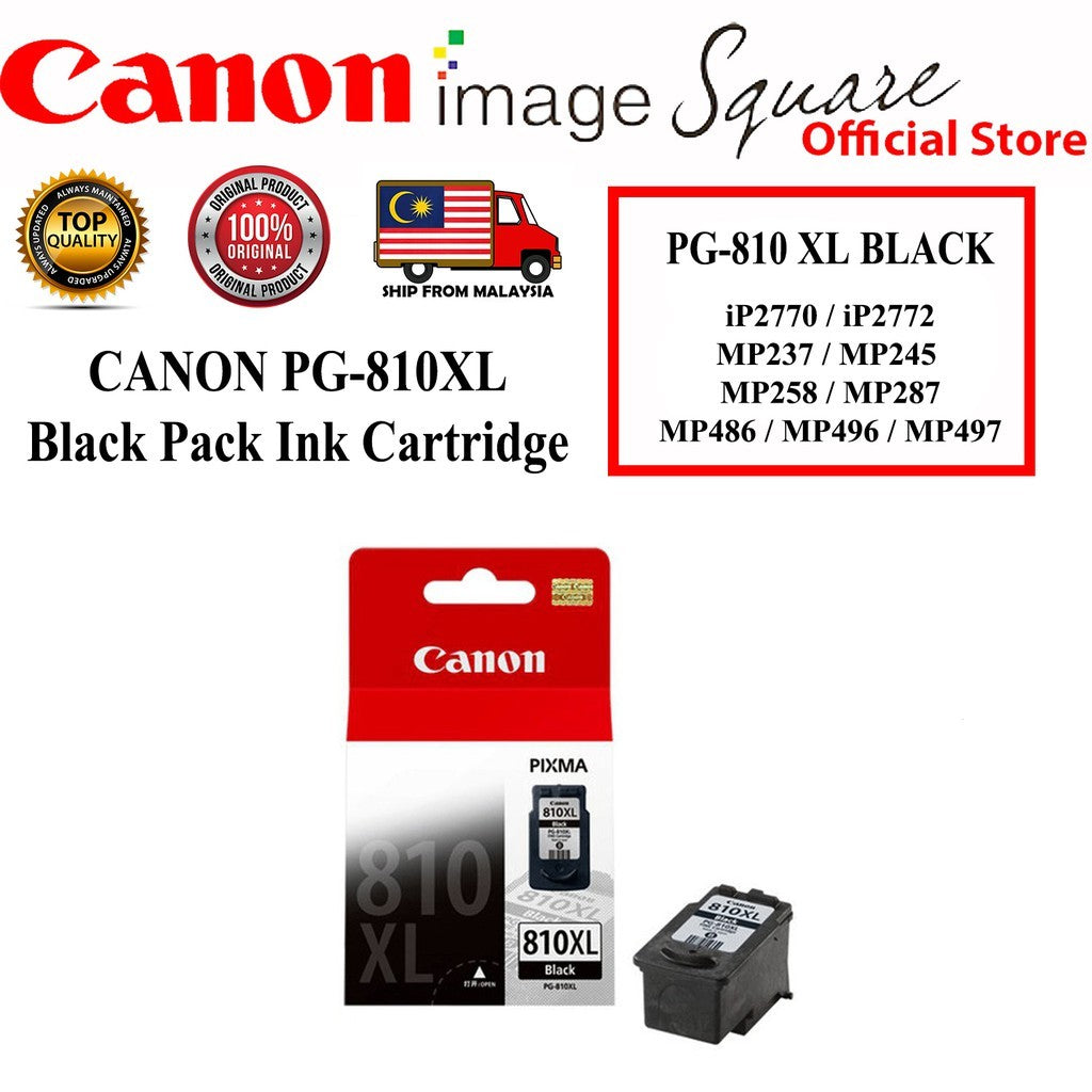 CANON PG-810 Black CL-811 Color PG-810XL Value / Twin Pack Ink Cartridge iP2770 iP2772 MP237 MP245  MP258 MP287