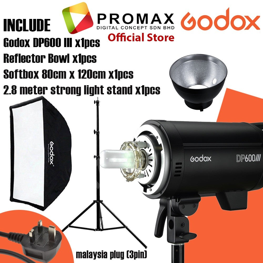 Godox DP600III with Octa softbox with 2.8m stand LED Flash Light for Photo Studio Photography DP600 III