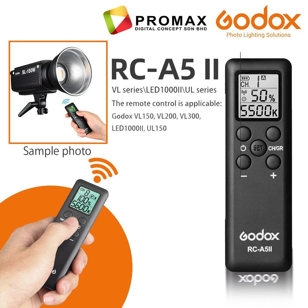 Godox RC-A6 RC-A5 RC-A5 II Remote Control for SL60W SL150W SL200W SL100D SL150II SL200II ML60 VL150 VL200 VL300