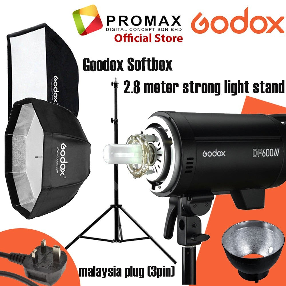 Godox DP600III with Octa softbox with 2.8m stand LED Flash Light for Photo Studio Photography DP600 III