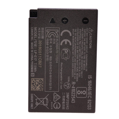Canon Battery LP-E17 E17 for R100 R50 R8 RP R10 200D MK II 200D 250D 800D 760D 750D 77D M5 II M6 MK II M6