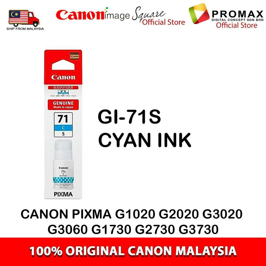 CANON GI-71 GI-71S INK BLACK/CYAN/MAGENTA/YELLOW G3020/G3060/G1020/G2020/G1730/G2730/G3730