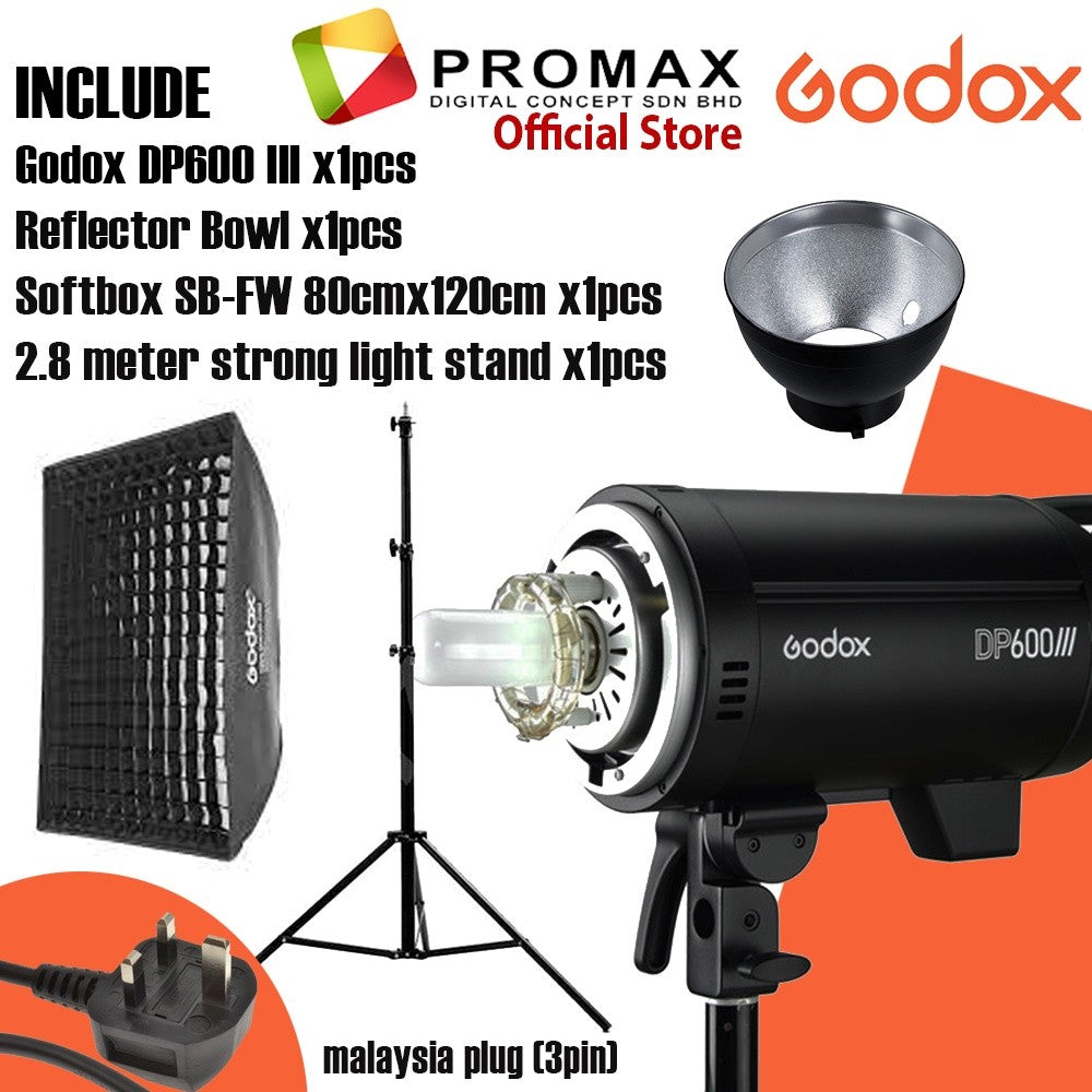 Godox DP600III with Octa softbox with 2.8m stand LED Flash Light for Photo Studio Photography DP600 III