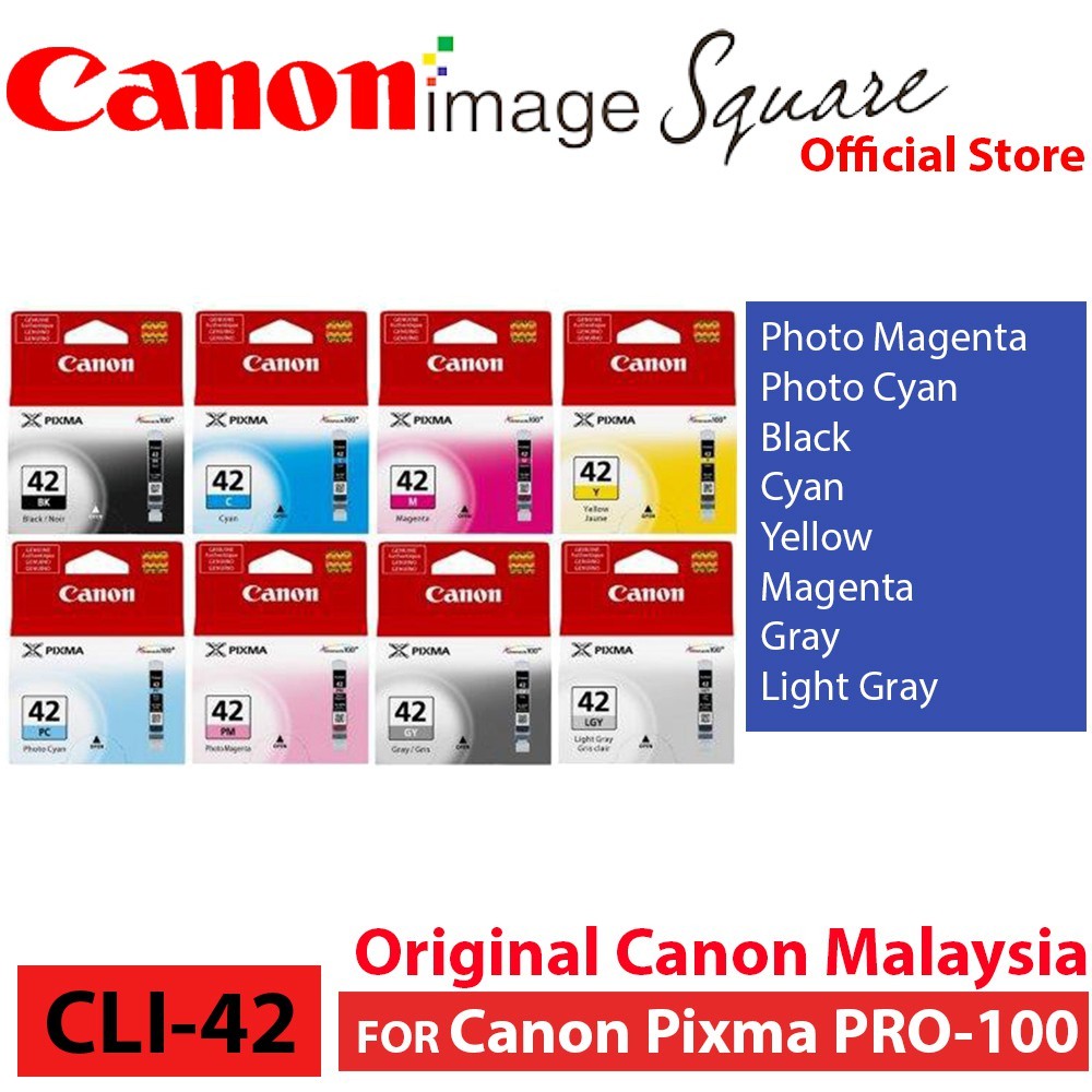 Canon Ink Cartridges CLI-42 cli 42 cli42 (BK/C/Y/M/PM/PC/GY/LGY )For Canon PIXMA PRO 100