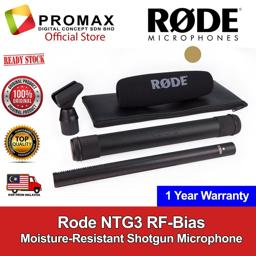 Rode NTG3 RF-Bias Moisture Resistant Shotgun Microphone Rode Malaysia 1 Year Warranty