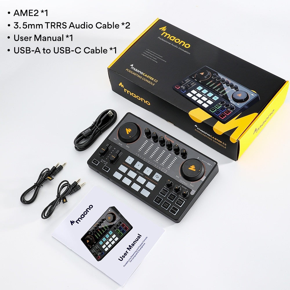 Maono AME2 AM-E2 Integrated Audio Production Studio Sound Card Studio Maonocaster AME2A