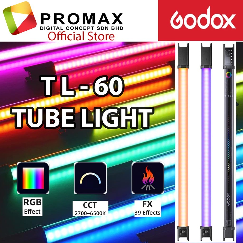 Cheapest!! Godox Tube Light TL-60 / TL60 RGB w/ 1KIT 2KIT HSI Control Tube Light
