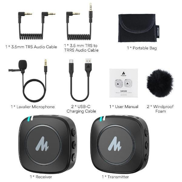 RM30 CASHBACK! MAONO AU-WM820 Wireless Microphone 2.4G for Phone Pc Camera Maonocaster