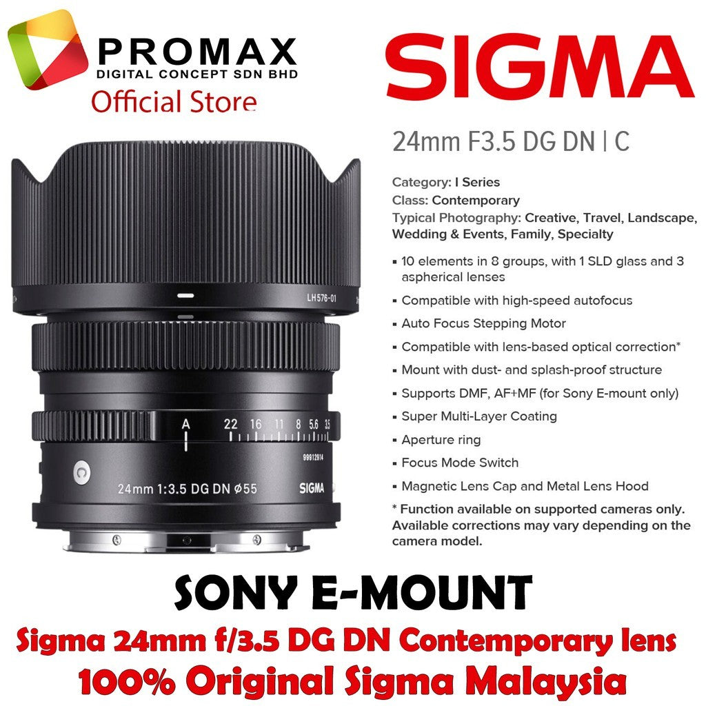 Sigma 24mm f3.5 DG DN Contemporary lens F3.5 (Sony E)