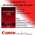 Canon A3 Photo Paper 20 shts LU-101 PT-101 PM-101 Plus Glossy II / Pro Luster / Pro Premium Matte