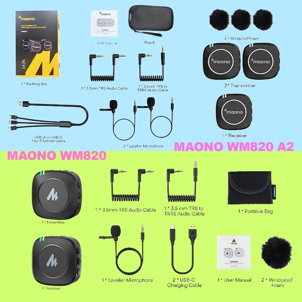 RM30 CASHBACK! MAONO AU-WM820 Wireless Microphone 2.4G for Phone Pc Camera Maonocaster