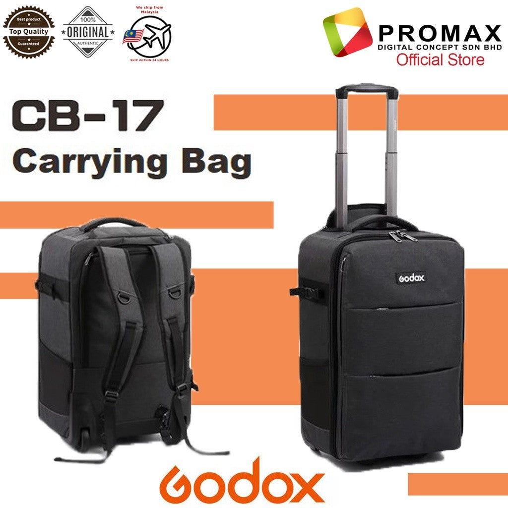Ready Stock!! GODOX CB17 CARRYING BAG PORTABLE TRAVELLING CASE BACKPACK / CB-17 ROLLER CASE