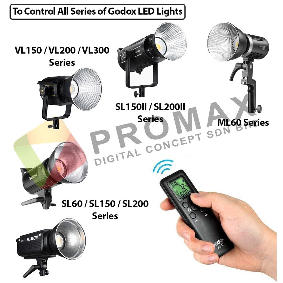 Godox RC-A6 RC-A5 RC-A5 II Remote Control for SL60W SL150W SL200W SL100D SL150II SL200II ML60 VL150 VL200 VL300
