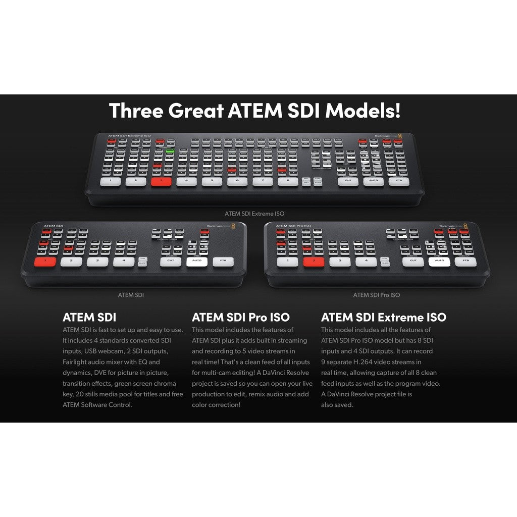 Blackmagic Design Atem SDI Pro ISO / Atem SDI / Atem SDI Extreme ISO Live Streaming Switcher for ISO HDMI