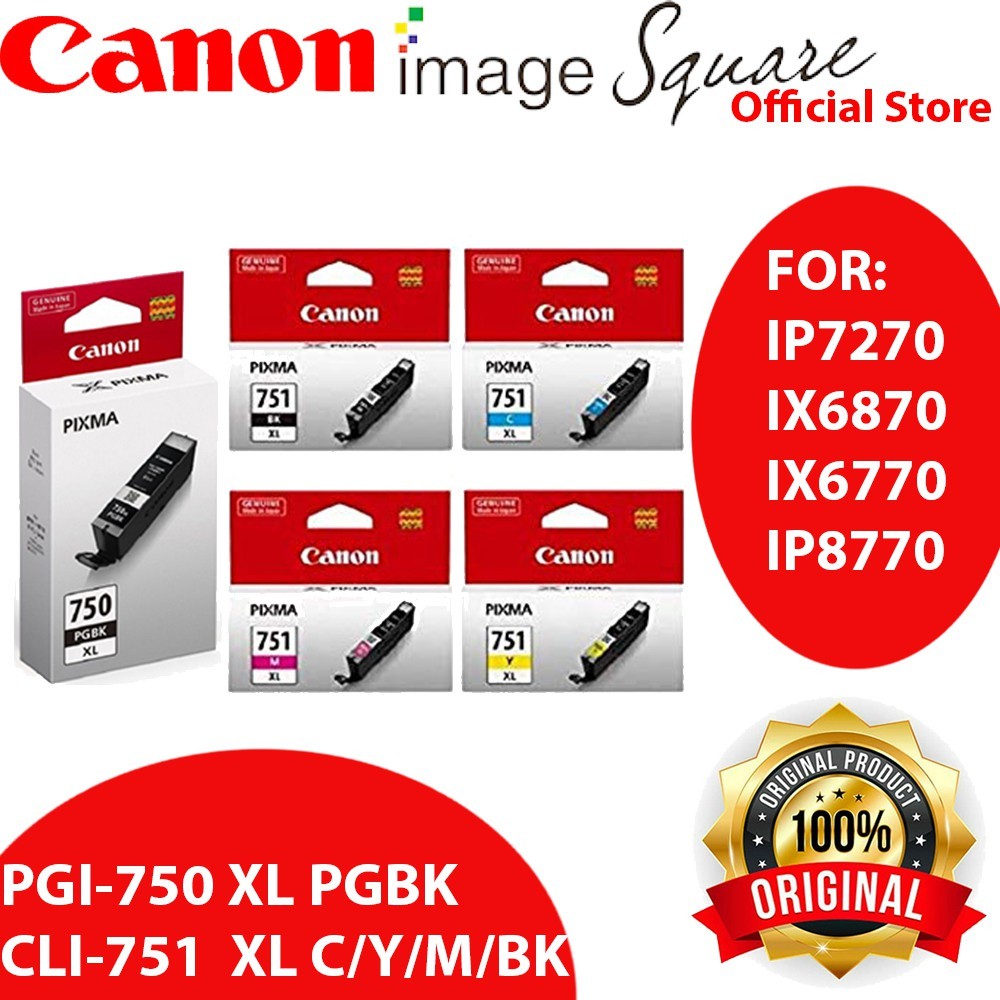 Canon CLI-751XL INK (Cyan/Magenta/Yellow/Black) PGI-750 XL PGBK 750 751 751XL 750XL COMBO