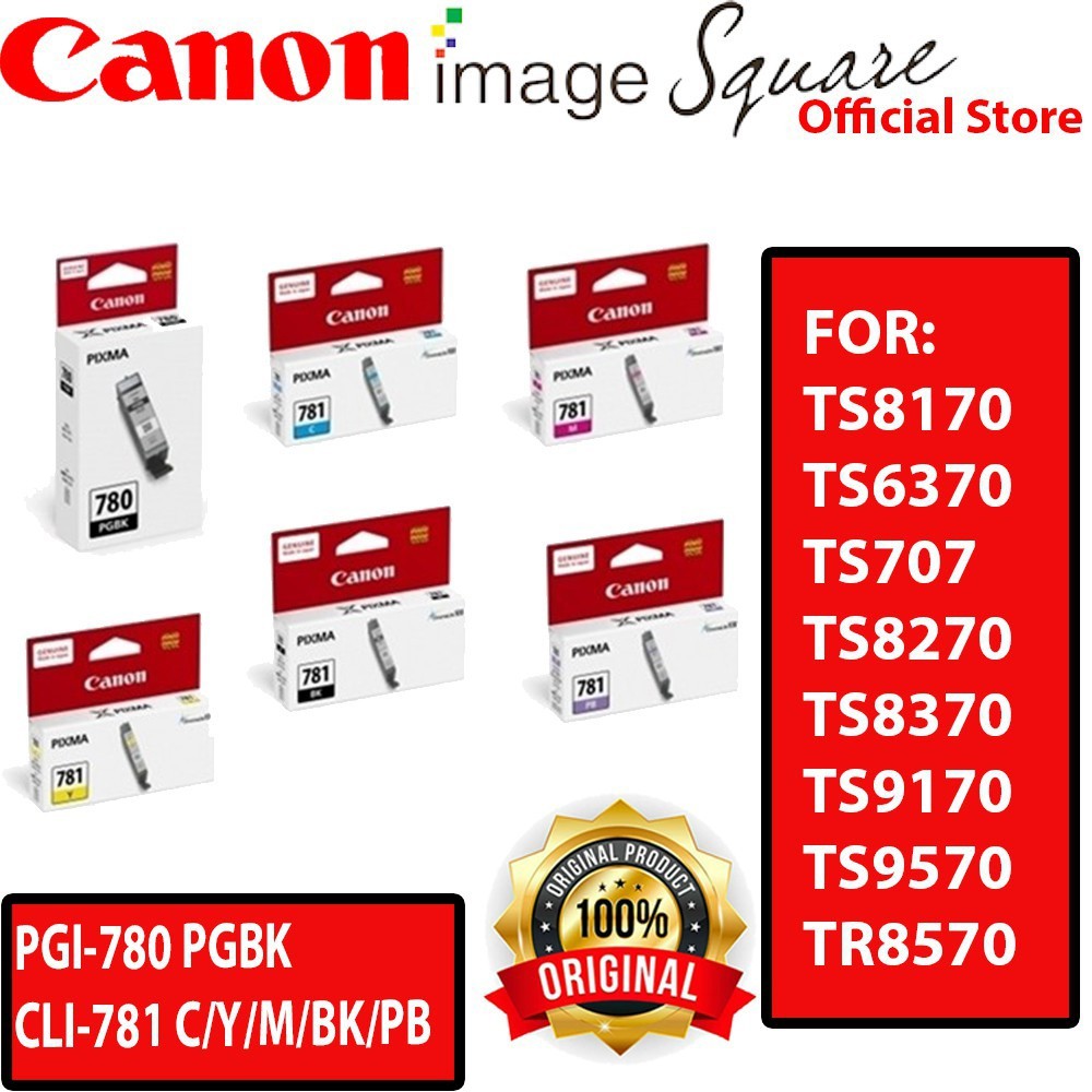 Canon CLI-781 INK (Black/Cyan/Magenta/Yellow/Photo Blue) PGI-780 PGBK INK